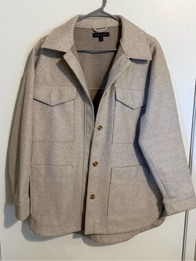 Banana Republic Light Beige Wool Blend Shirt Jacket